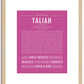 Taliah | Name Art Print