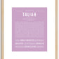 Taliah | Name Art Print