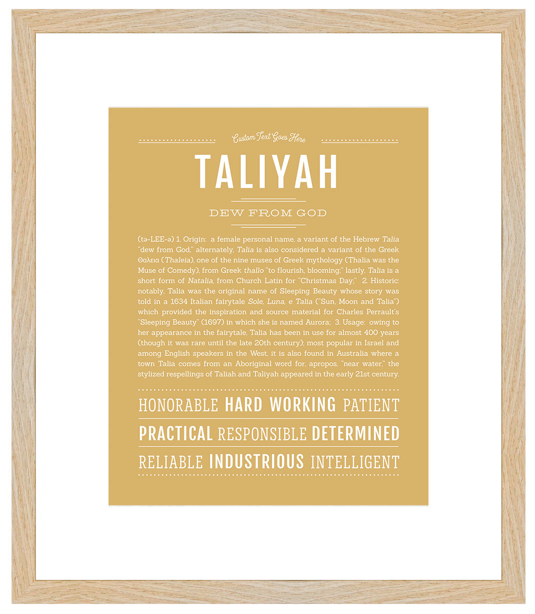 Taliyah | Name Art Print