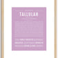 Tallulah | Name Art Print