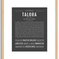 Talora | Name Art Print