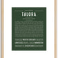 Talora | Name Art Print