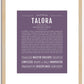 Talora | Name Art Print