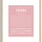 Talora | Name Art Print