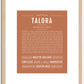 Talora | Name Art Print