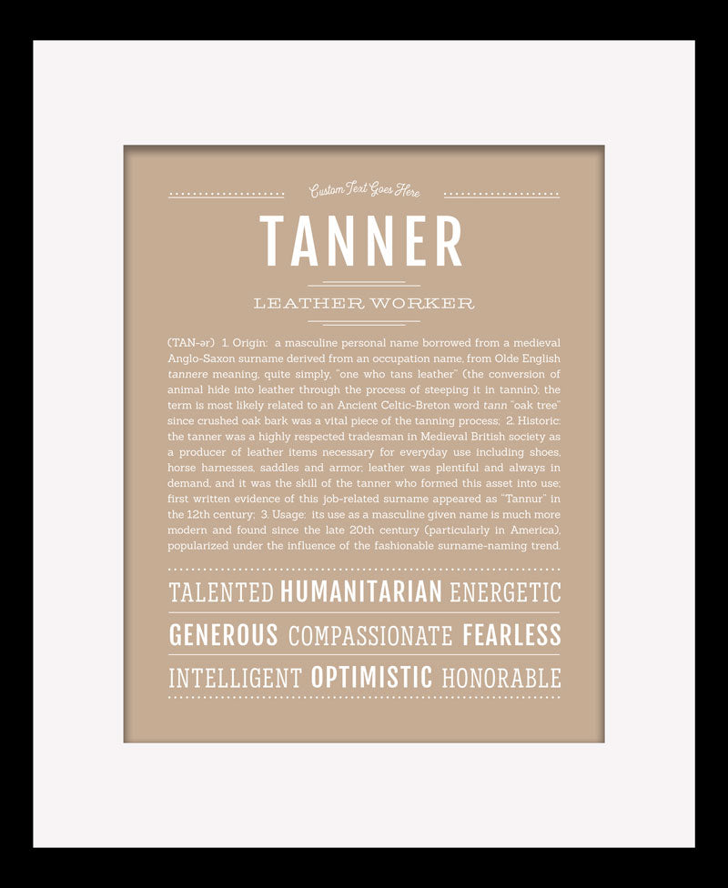 Frame Options | Tan | Black Frame, Matted