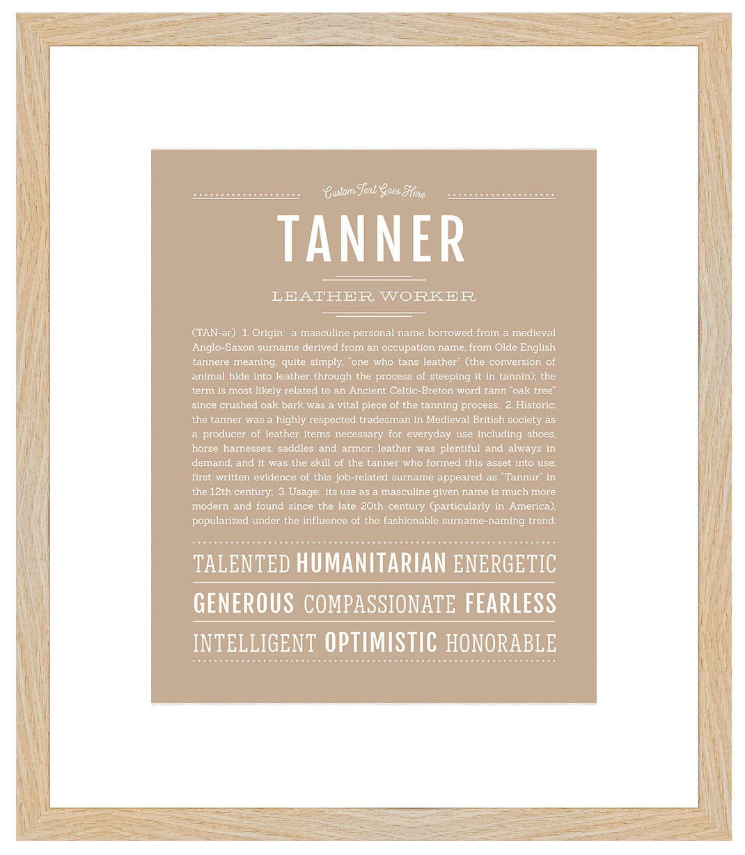 Frame Options | Tan | Maple Frame, Matted