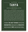 Tanya | Name Art Print – Name Stories