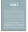 Tanya | Name Art Print – Name Stories