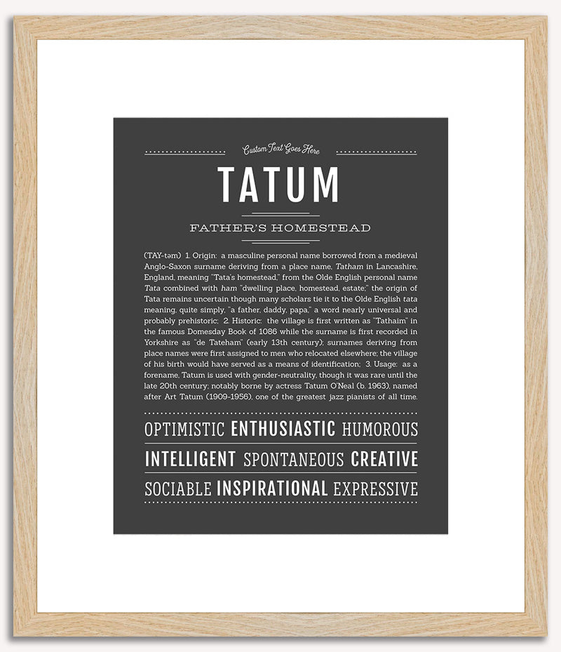 Tatum (male) | Name Art Print