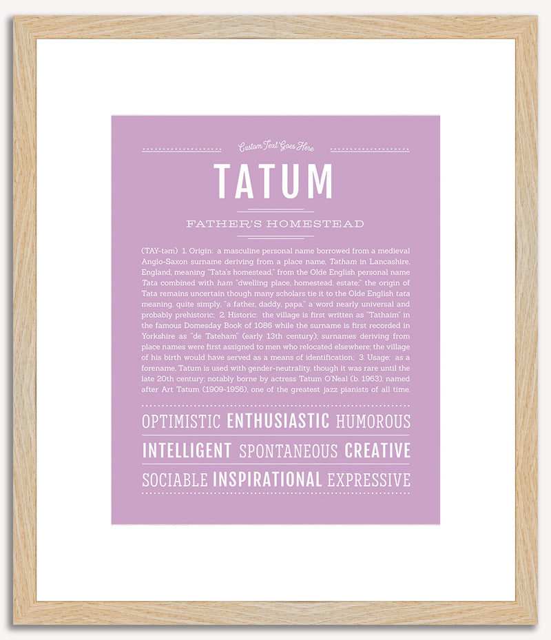 Tatum (male) | Name Art Print