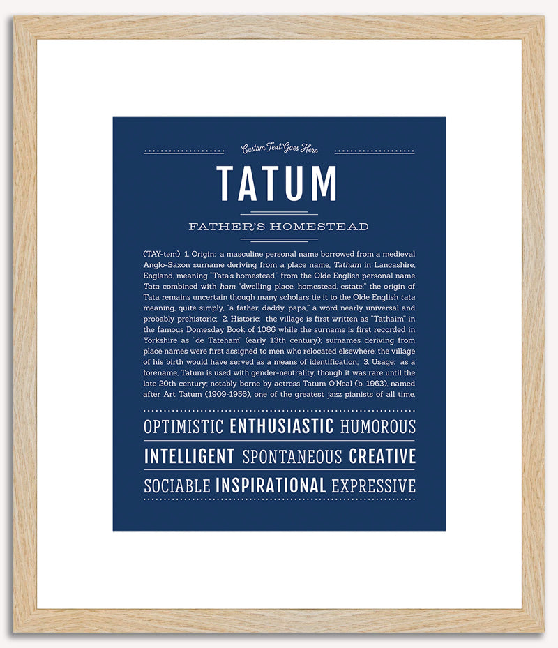 Tatum (male) | Name Art Print