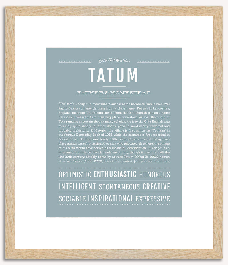 Tatum (male) | Name Art Print