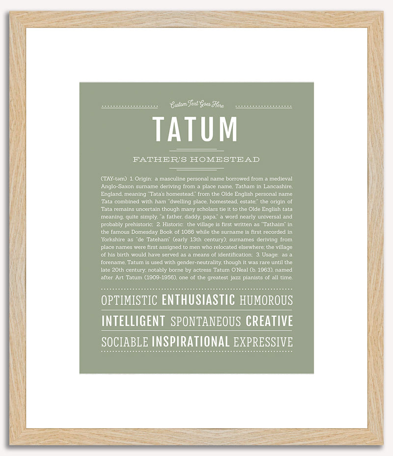 Tatum (male) | Name Art Print