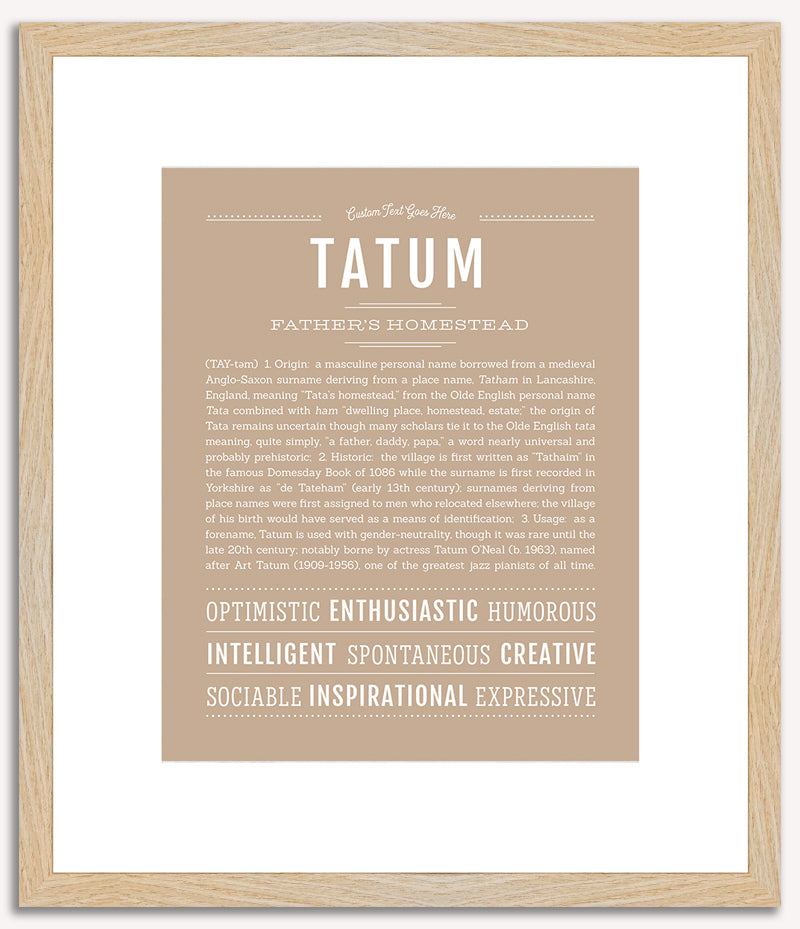 Tatum (male) | Name Art Print