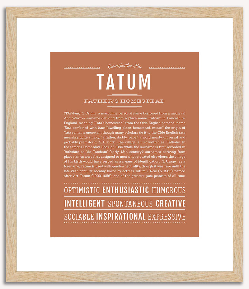 Tatum (male) | Name Art Print