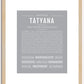 Tatyana | Name Art Print