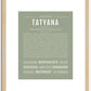 Tatyana | Name Art Print