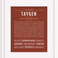 Taygen | Name Art Print
