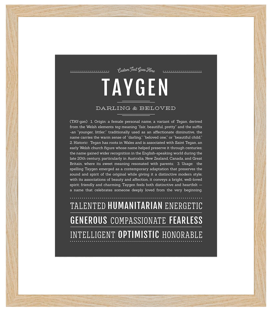Taygen | Name Art Print