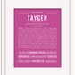 Taygen | Name Art Print