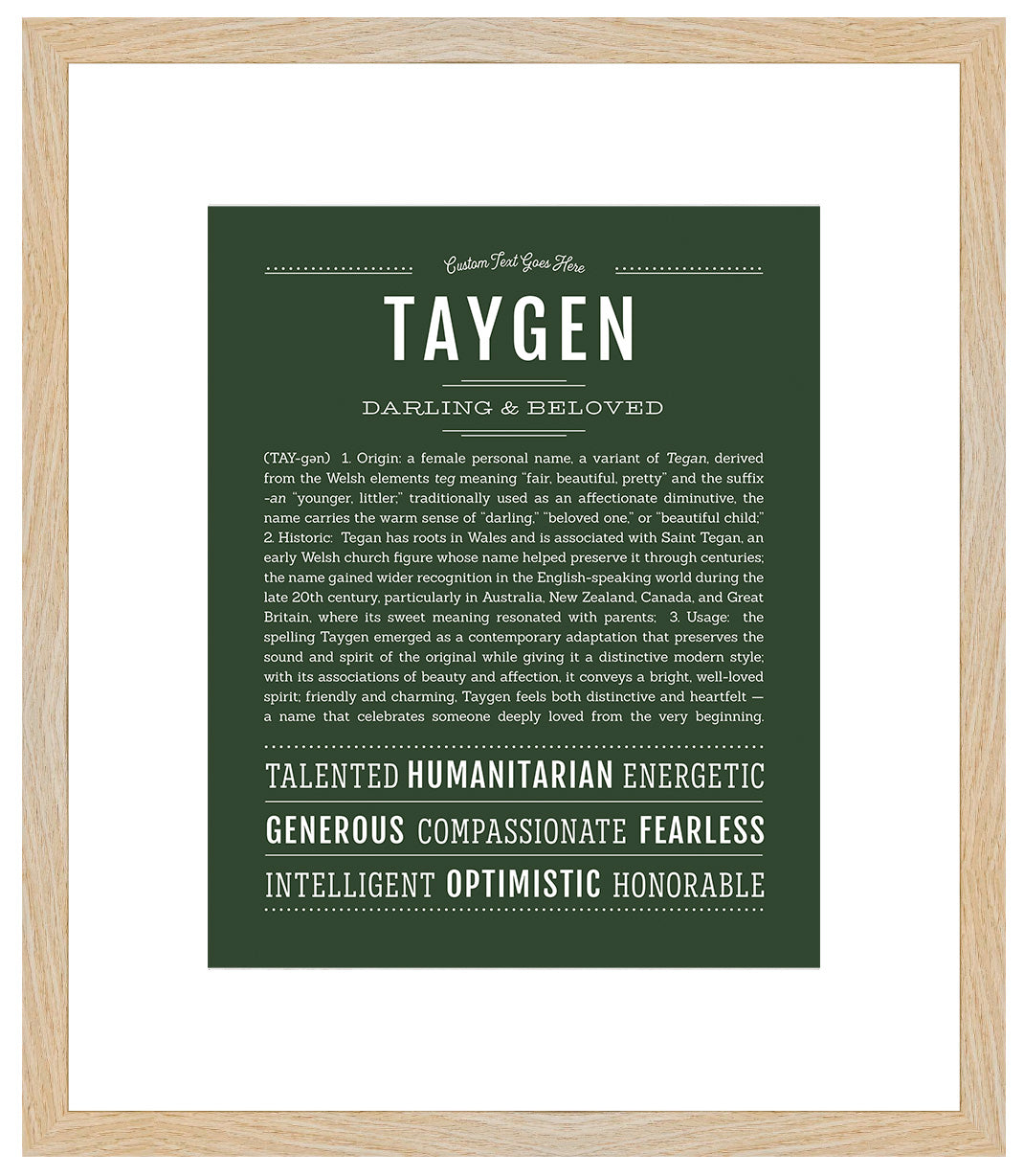 Taygen | Name Art Print