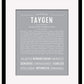 Taygen | Name Art Print