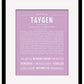 Taygen | Name Art Print