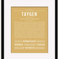 Taygen | Name Art Print