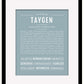 Taygen | Name Art Print