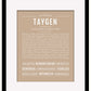 Taygen | Name Art Print