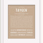 Taygen | Name Art Print
