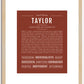 Taylor (female) | Name Art Print