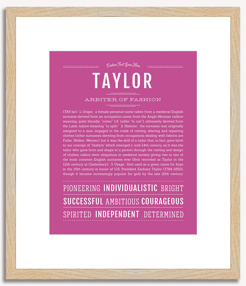 Taylor (female) | Name Art Print