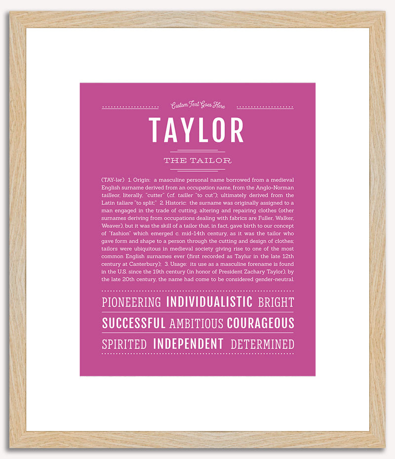 Taylor (male) | Name Art Print