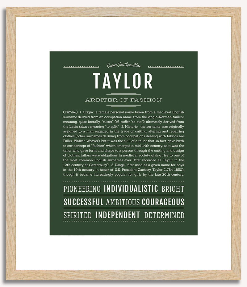 Taylor (female) | Name Art Print