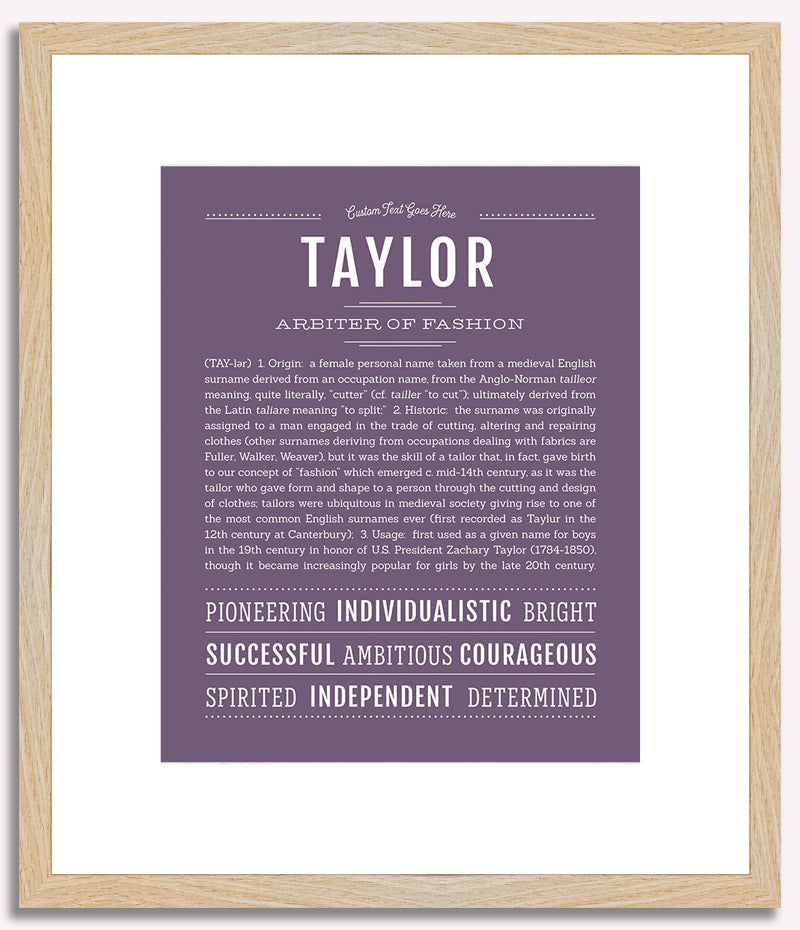 Taylor (female) | Name Art Print