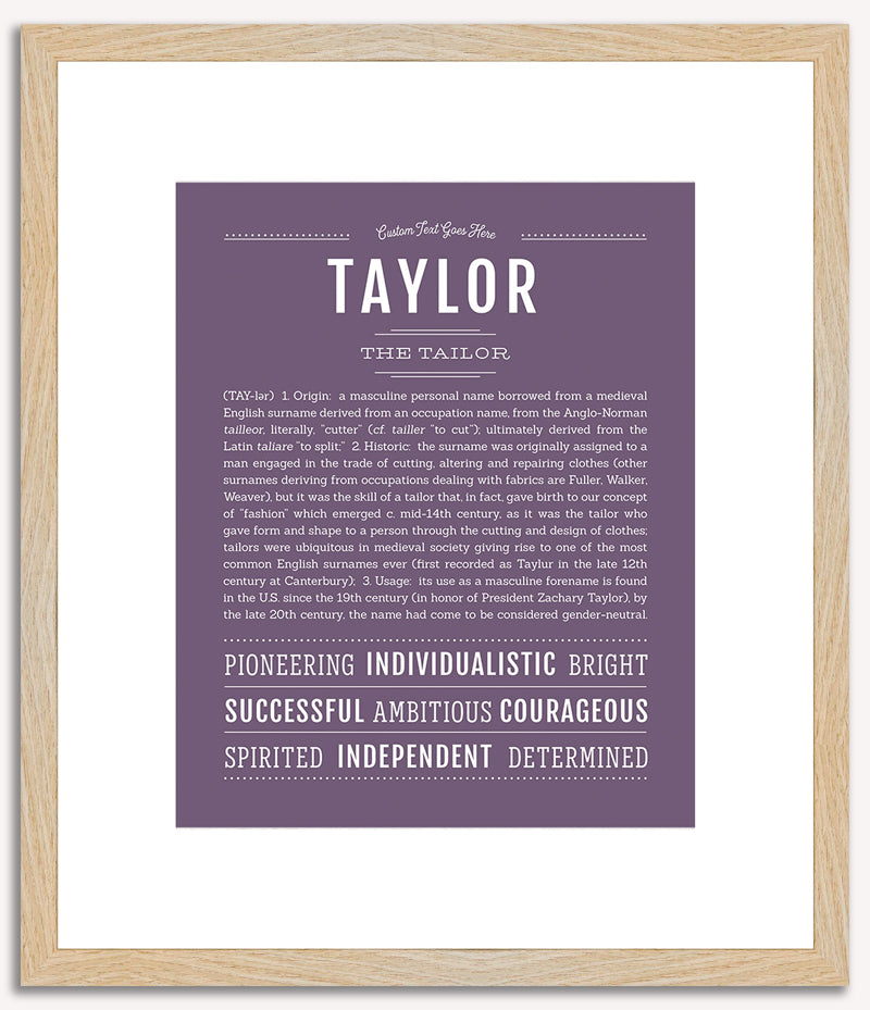 Taylor (male) | Name Art Print