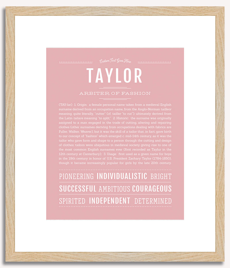 Taylor (female) | Name Art Print