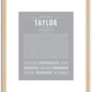 Taylor (male) | Name Art Print