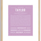 Taylor (female) | Name Art Print