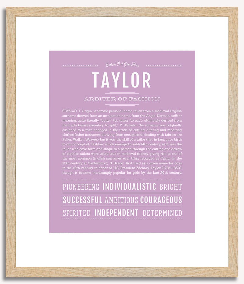 Taylor (female) | Name Art Print