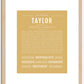 Taylor (female) | Name Art Print