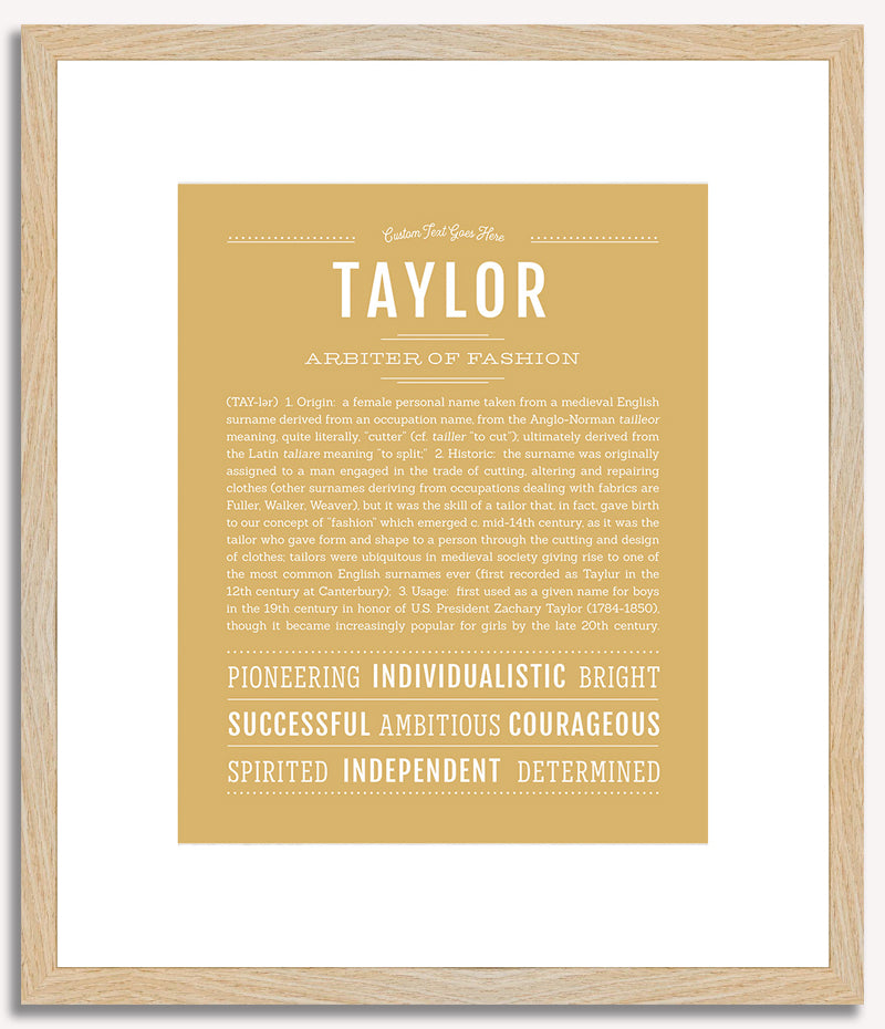 Taylor (female) | Name Art Print