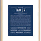 Taylor (female) | Name Art Print