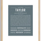 Taylor (male) | Name Art Print