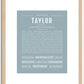 Taylor (female) | Name Art Print