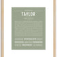 Taylor (male) | Name Art Print