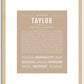 Taylor (female) | Name Art Print