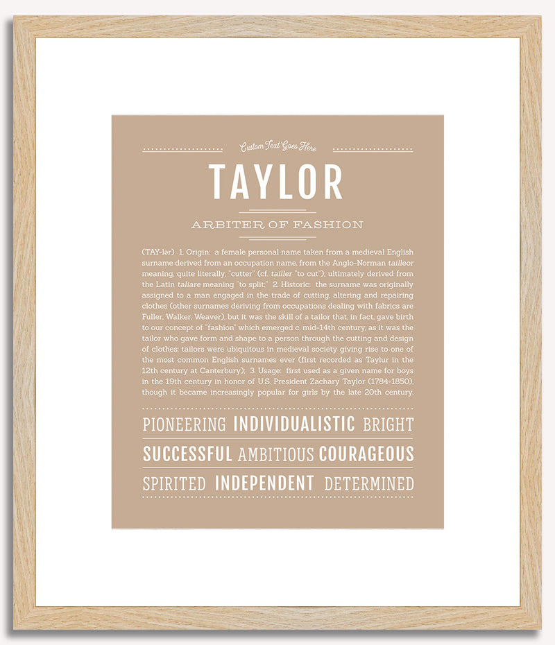 Taylor (female) | Name Art Print